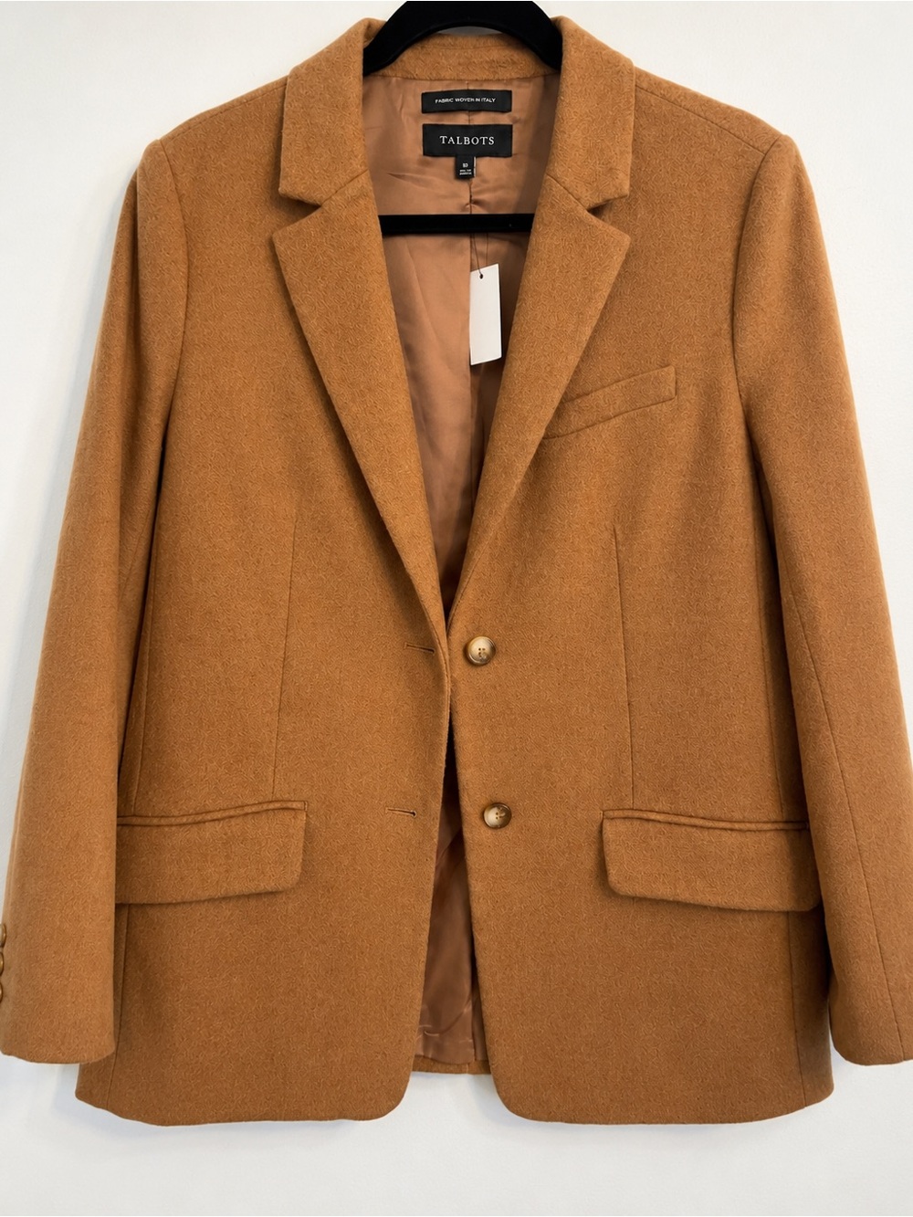 Talbots Camel Brown Wool-Blend Pea Coat